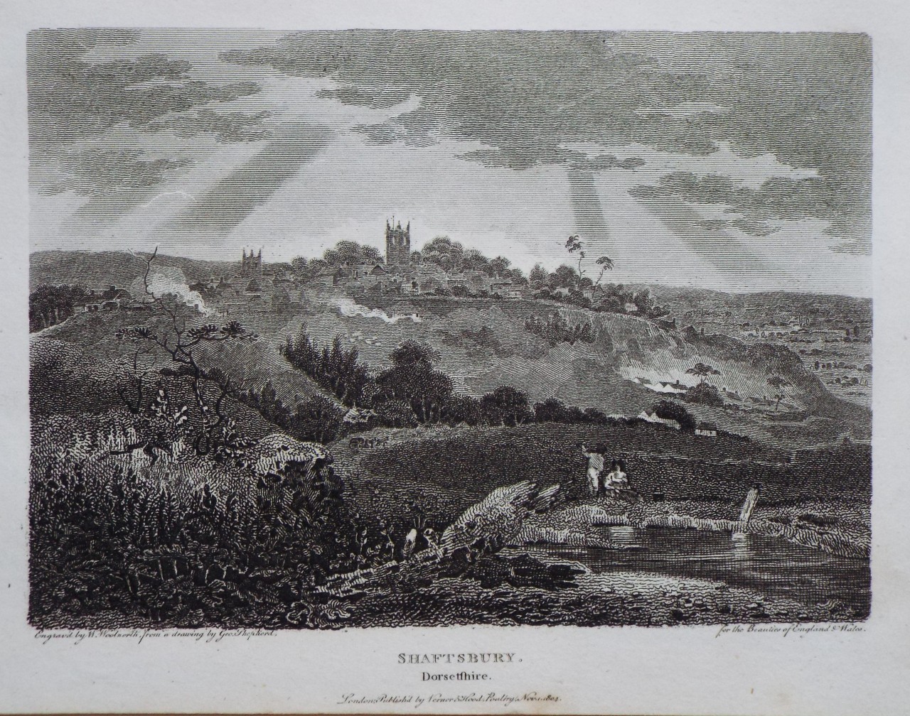 Print - Shaftesbury, Dorsetshire. - Woolnoth