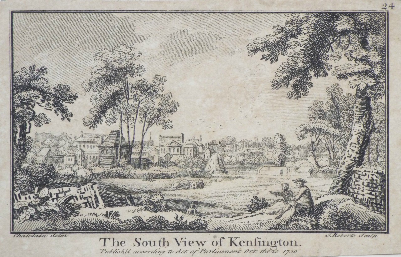 Print - The South View of Kensington. - Roberts