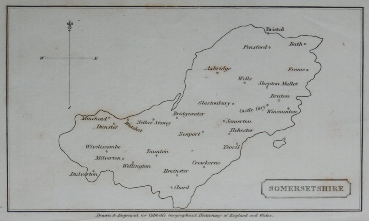 Map of Somerset - Cobbett