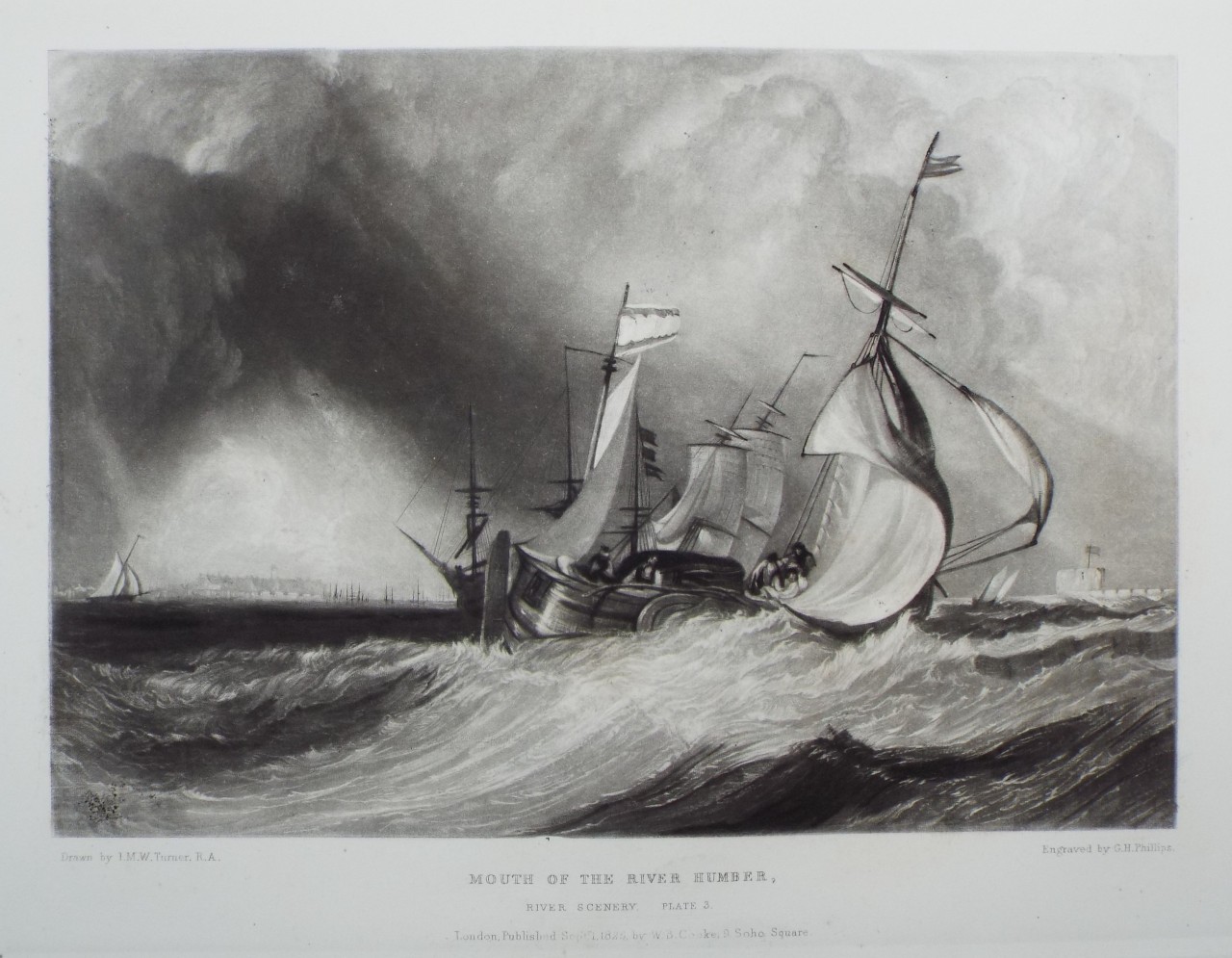 Mezzotint - Mouth of the River Humber - Phillips
