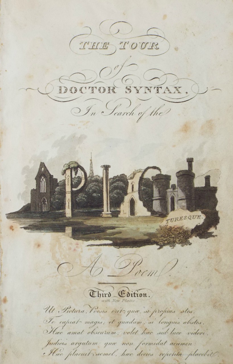 Aquatint - The Tour of Doctor Syntax In Search of the Picturesque (engraved title page) - Rowlandson
