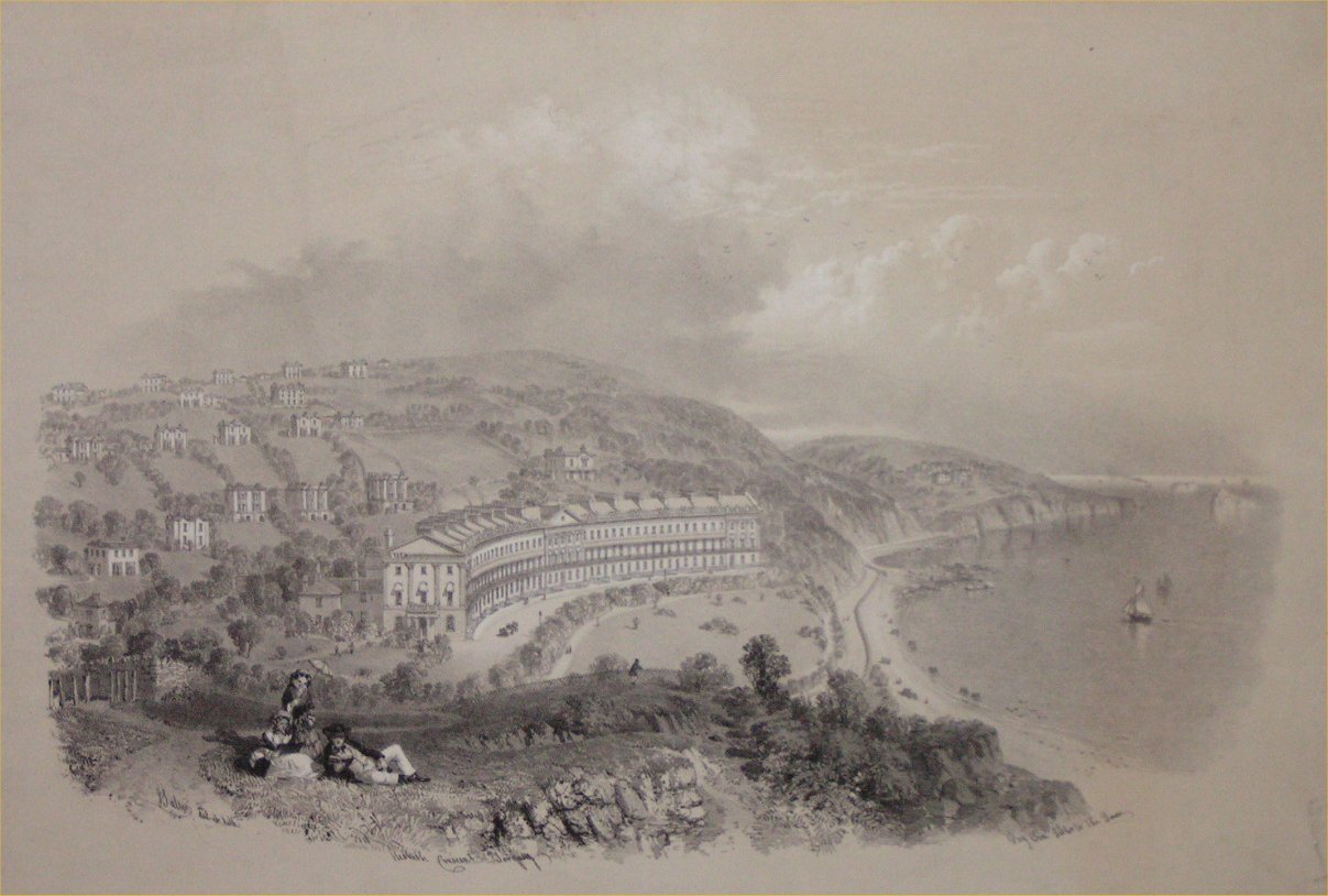 Lithograph - Hesketh Crescent Torquay - Salter