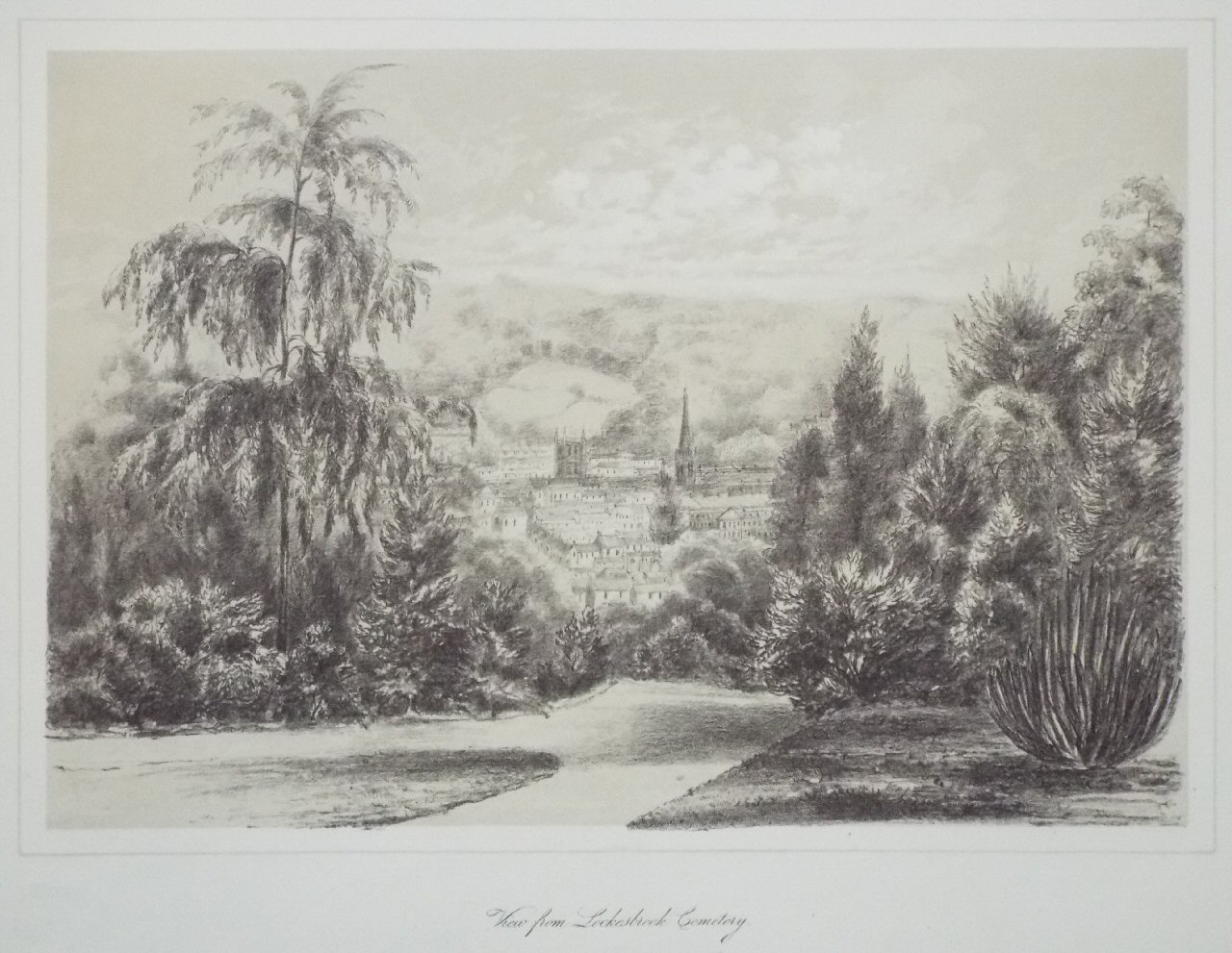 Lithograph - View from Locksbrook Cemetery