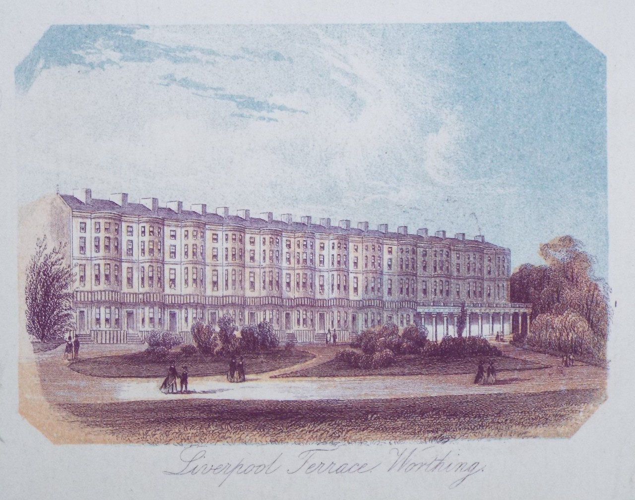 Lithograph - Liverpool Terrace, Worthing.
