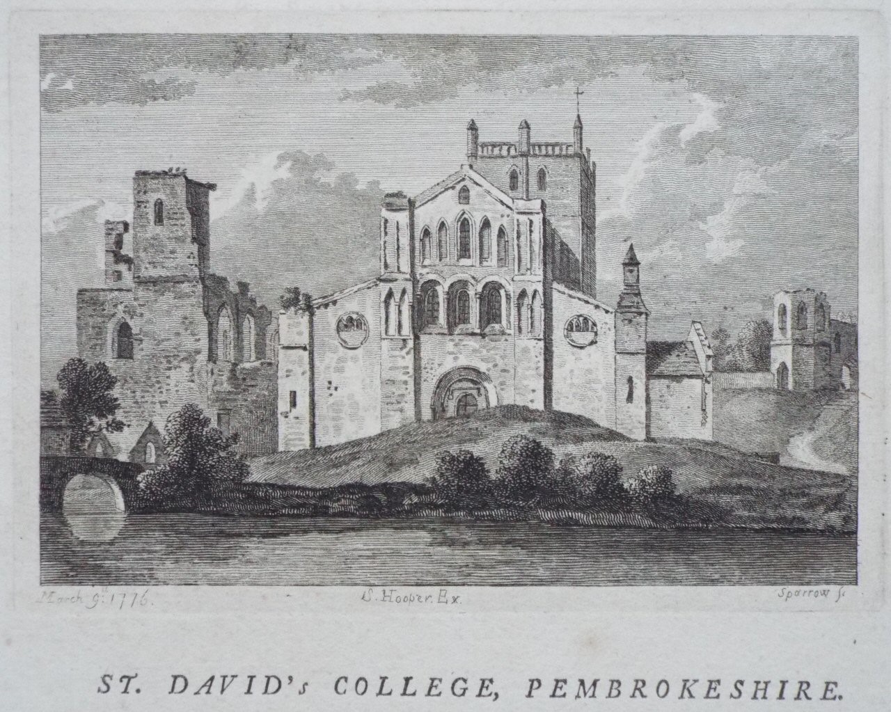 Print - St. David's College, Pembrokeshire. - 