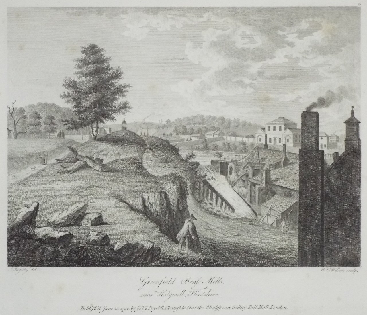 Print - Greenfield Brass Mills, near Holywell, Flintshire. - Wilson