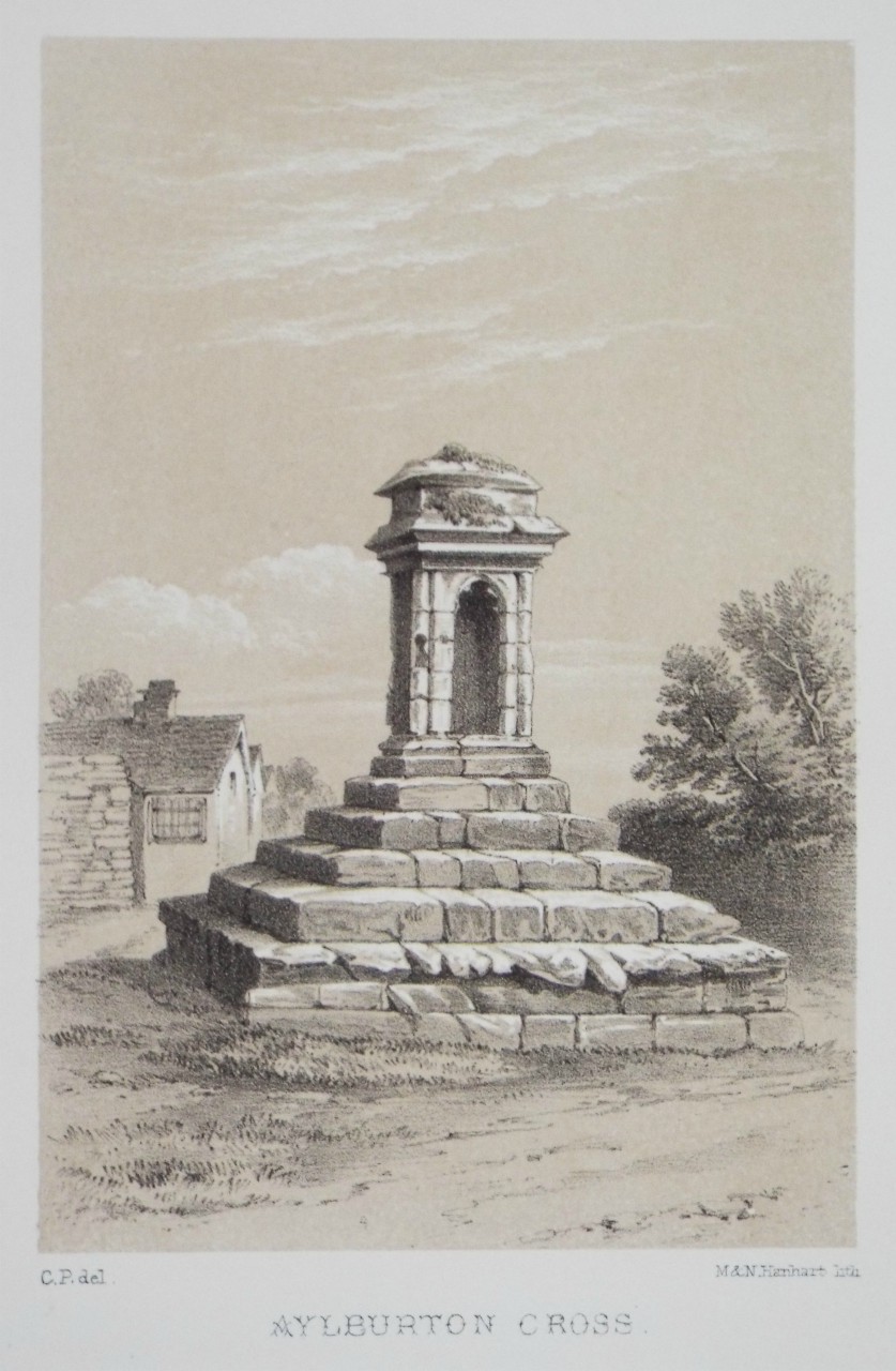 Lithograph - Aylburton Cross. - Hanhart