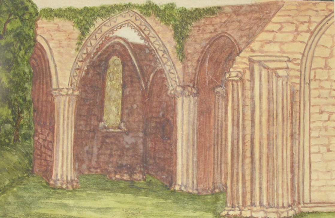 Watercolour - (Ruined abbey)