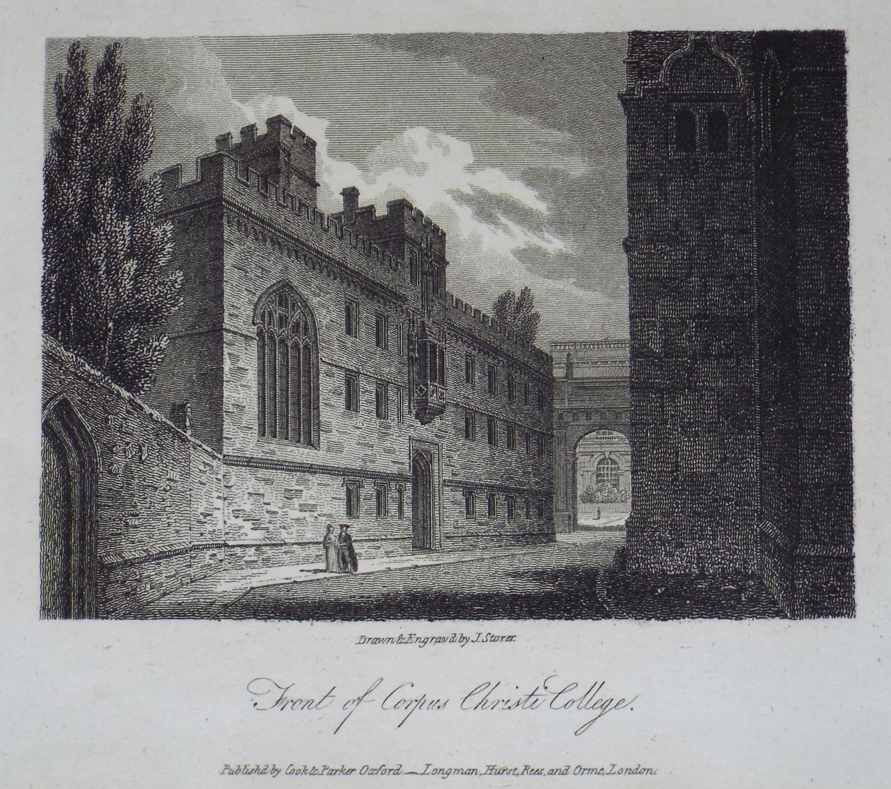 Print - Front of Corpus Christi College. - Storer