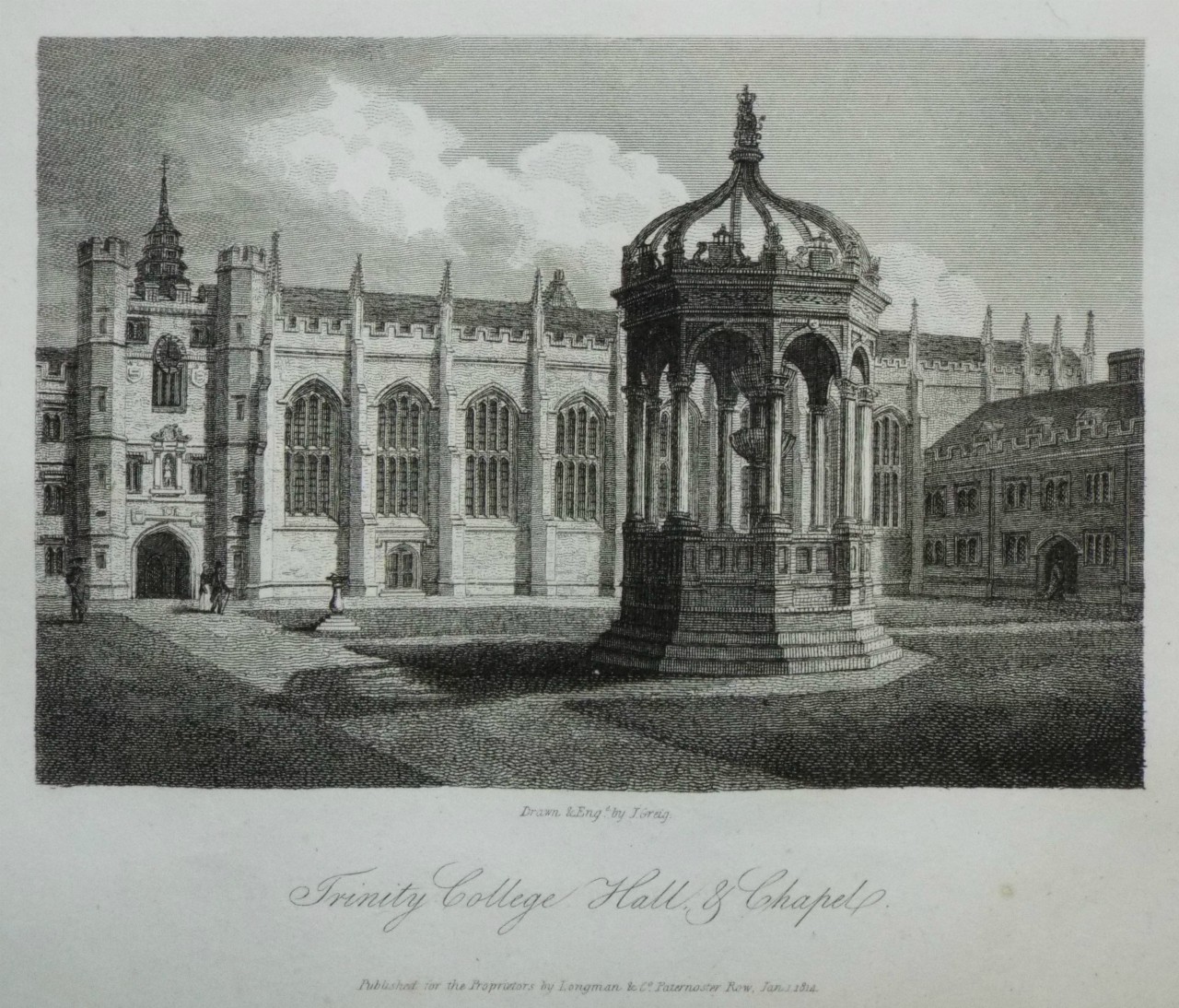 Print - Trinity College Hall, & Chapel. - Greig