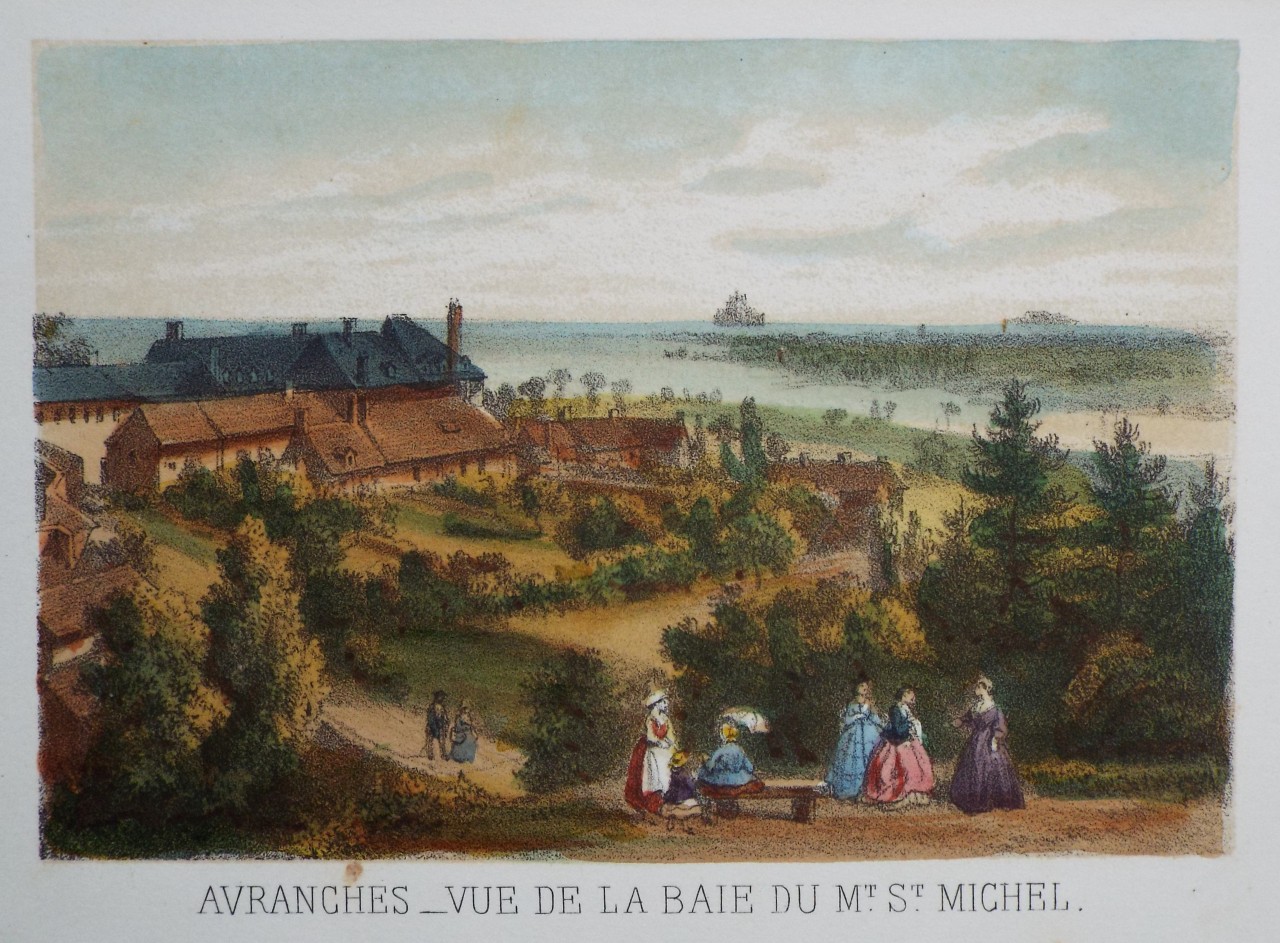 Lithograph - Avranches - Vue de la Baie du Mt. St. Michel.
