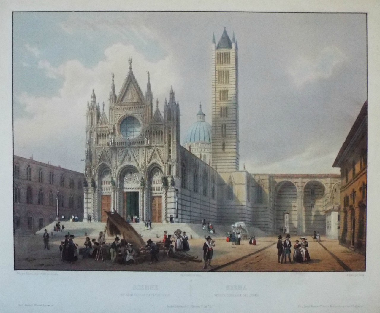 Lithograph - Sienne. Vue Generale de la Cathedrale | Siena. Veduta Generale del Duomo - 
