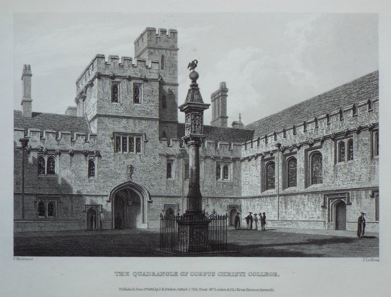 Print - The Quadrangle of Corpus Christi College. - Le