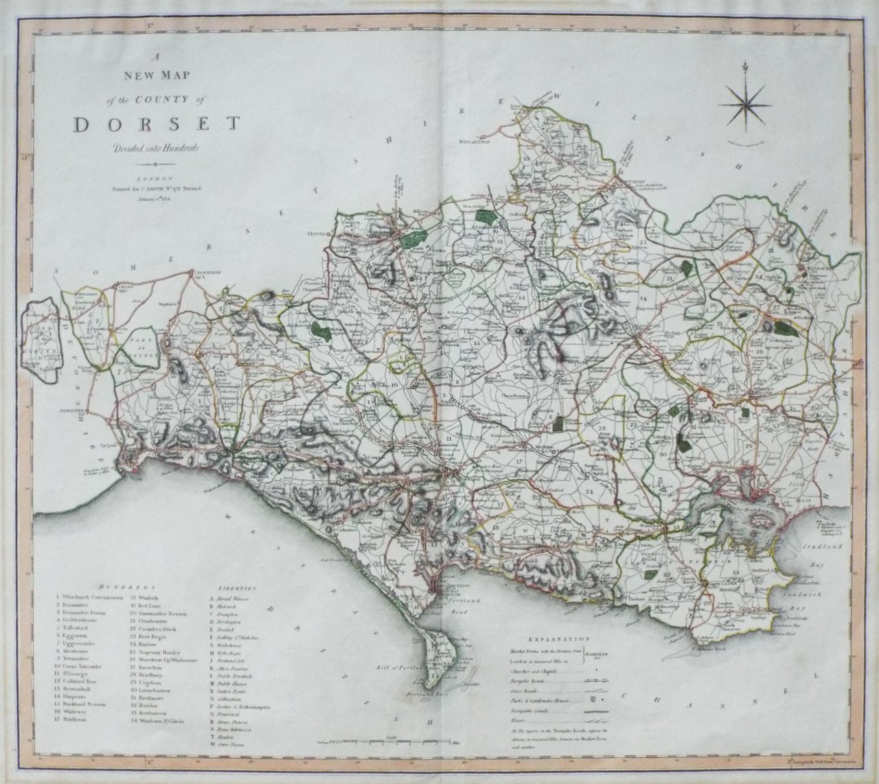 Map of Dorset - Smith