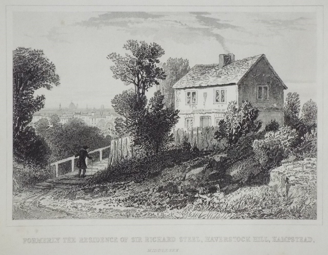 Print - Formerly the Residence of Sir Richard Steel, Haverstock Hill, Hampstead.