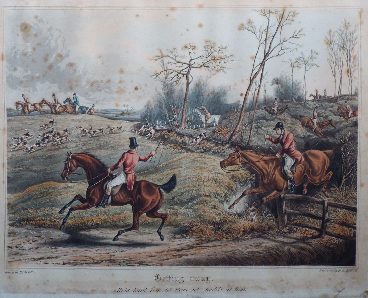 Aquatint - Getting Away. - Reeve