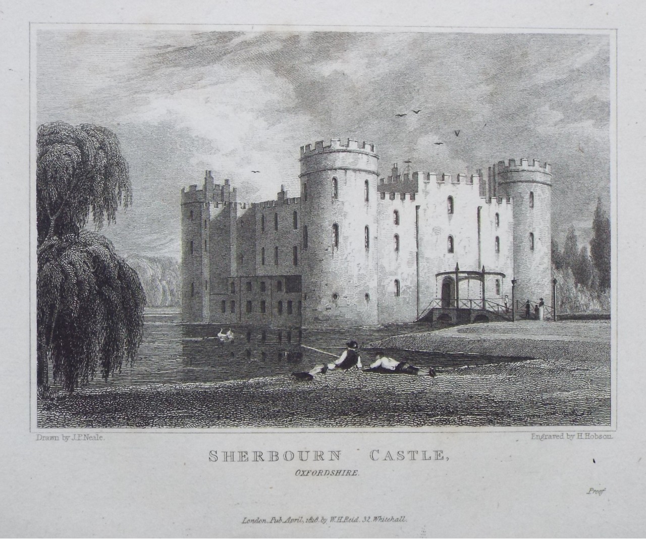 Print - Sherbourn Castle, Oxfordshire. - Hobson