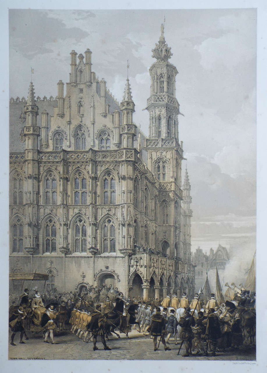 Lithograph - Town Hall, Oudenarde. - Haghe