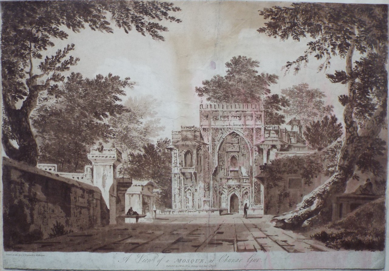 Aquatint - A View of a Mosque, at Chunar Gur. - Hodges