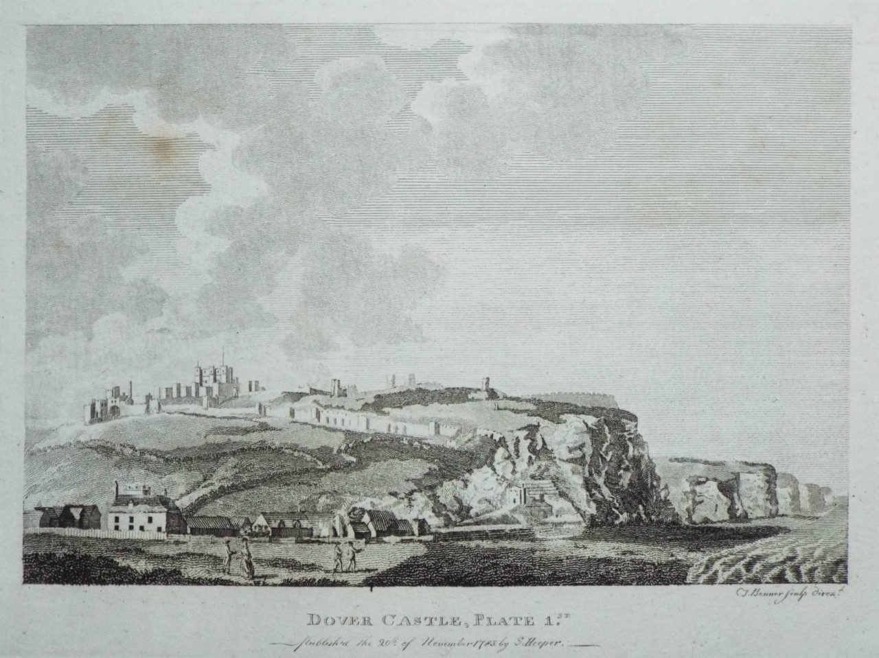 Print - Dover Castle, Plate 1st. - Bonnor