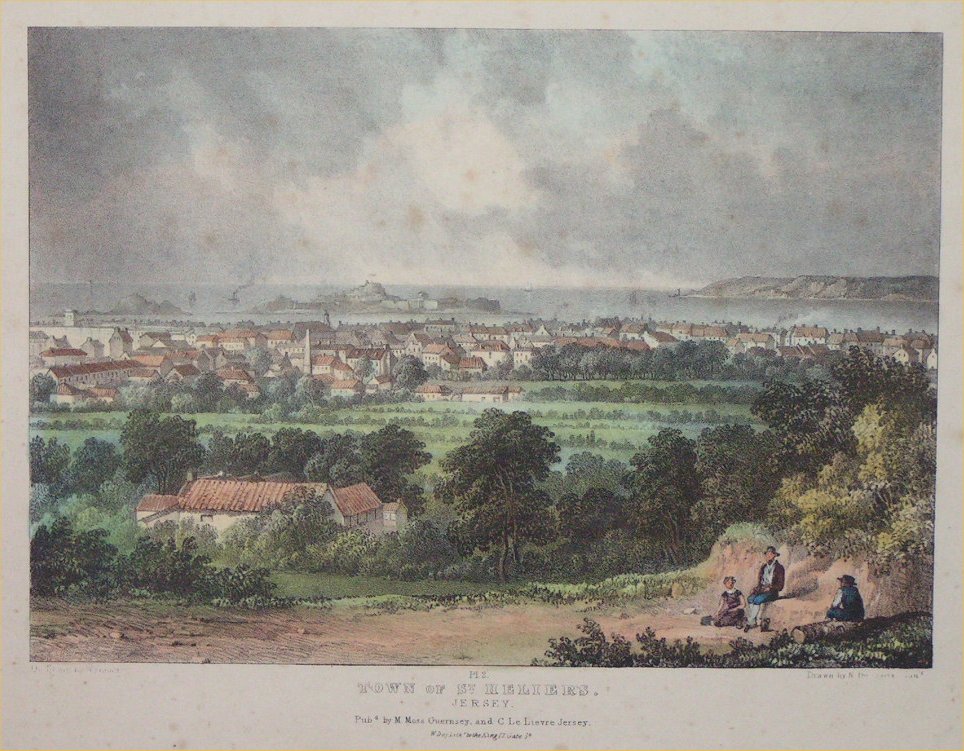 Lithograph - Town of St.Helier's Jersey - 