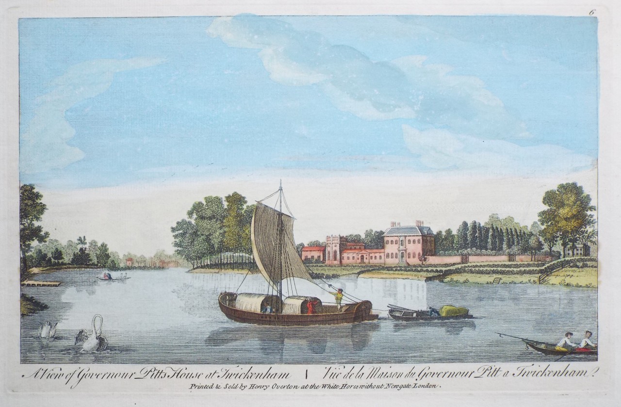 Print - A View of Governour Pitts House at Twickenham | Vue de la Maison de Governour Pitt a Twickenham.