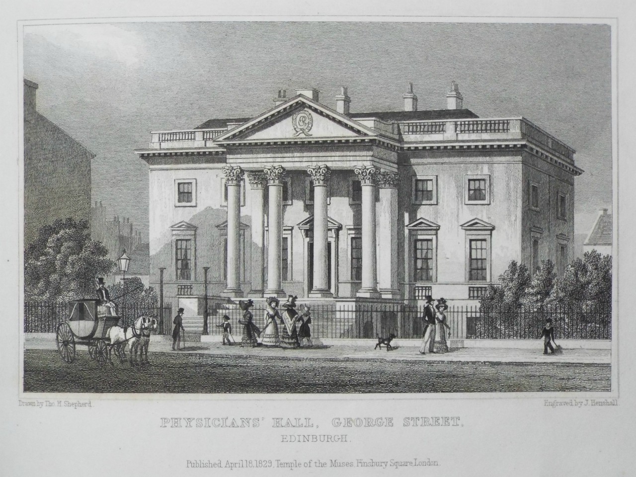 Print - Physicians' Hall, George Street. Edinburgh. - Henshall