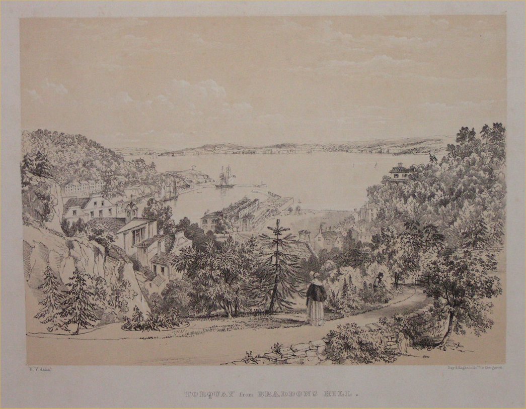 Lithograph - Torquay from Braddons Hill