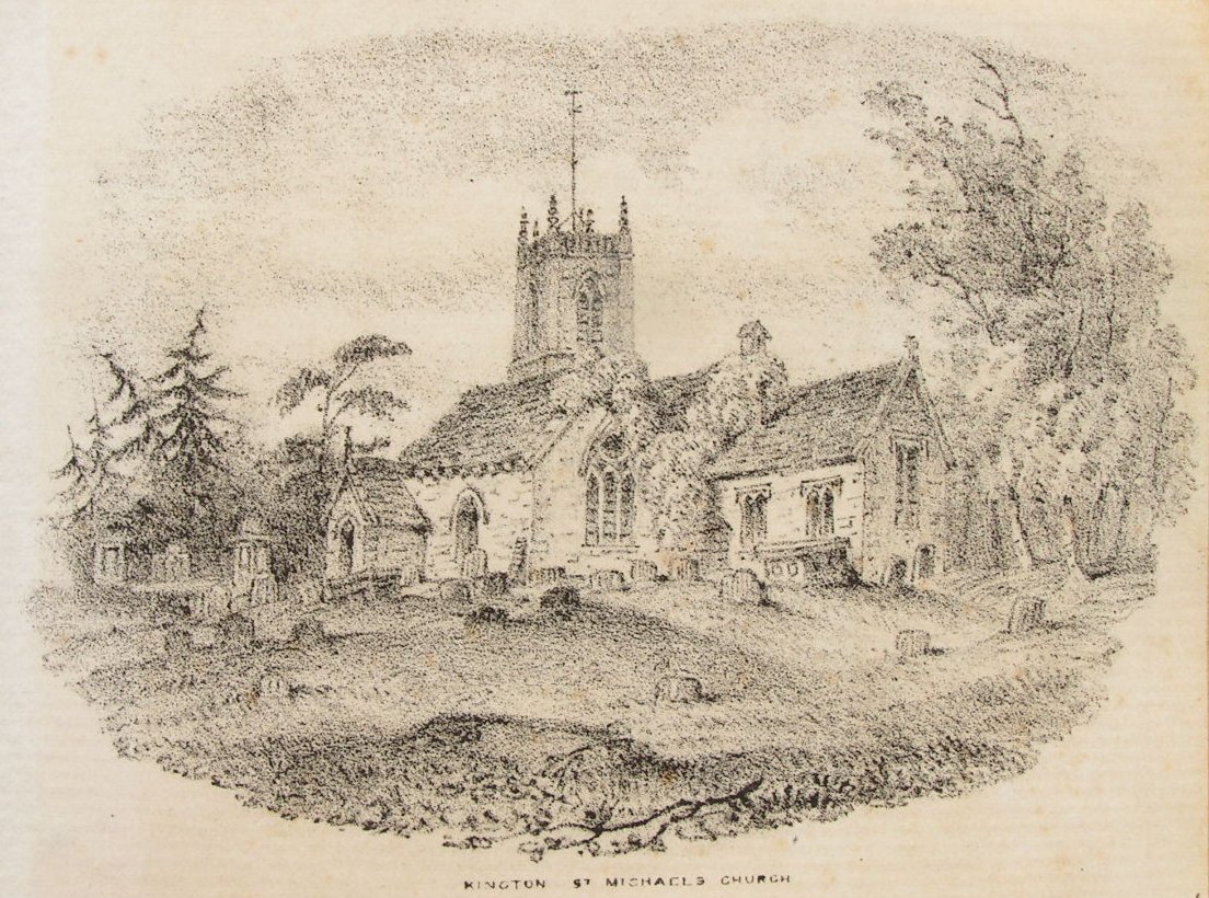 Lithograph - Kington St Michael Church