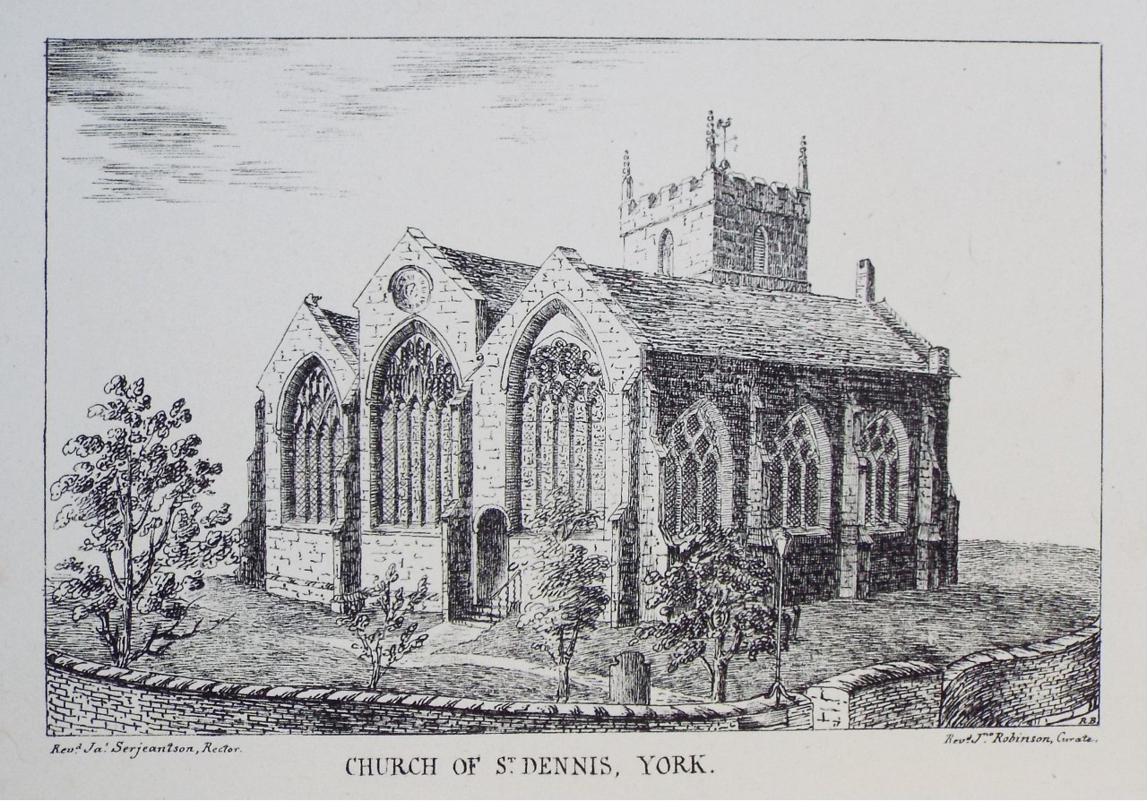 Lithograph - Church of St. Dennis, York.