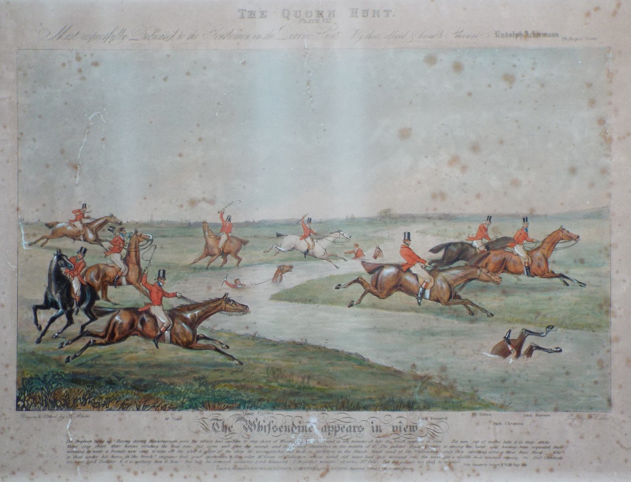 Aquatint - Quorn Hunt Plate VII. The Whissendine appears in view. - Lewis