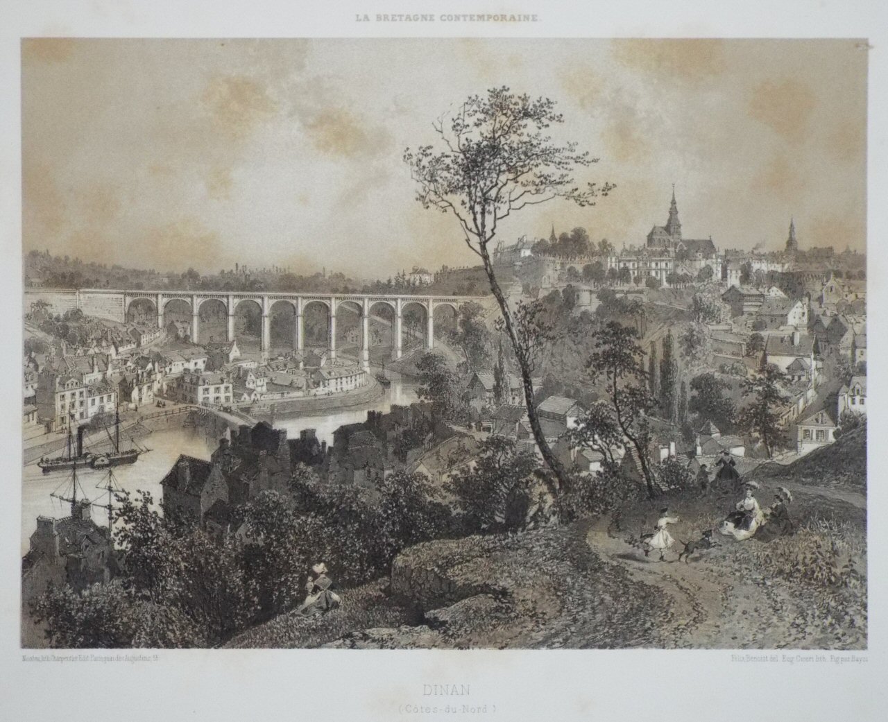 Lithograph - Dinan. (Cotes-du-Nord) - Ciceri