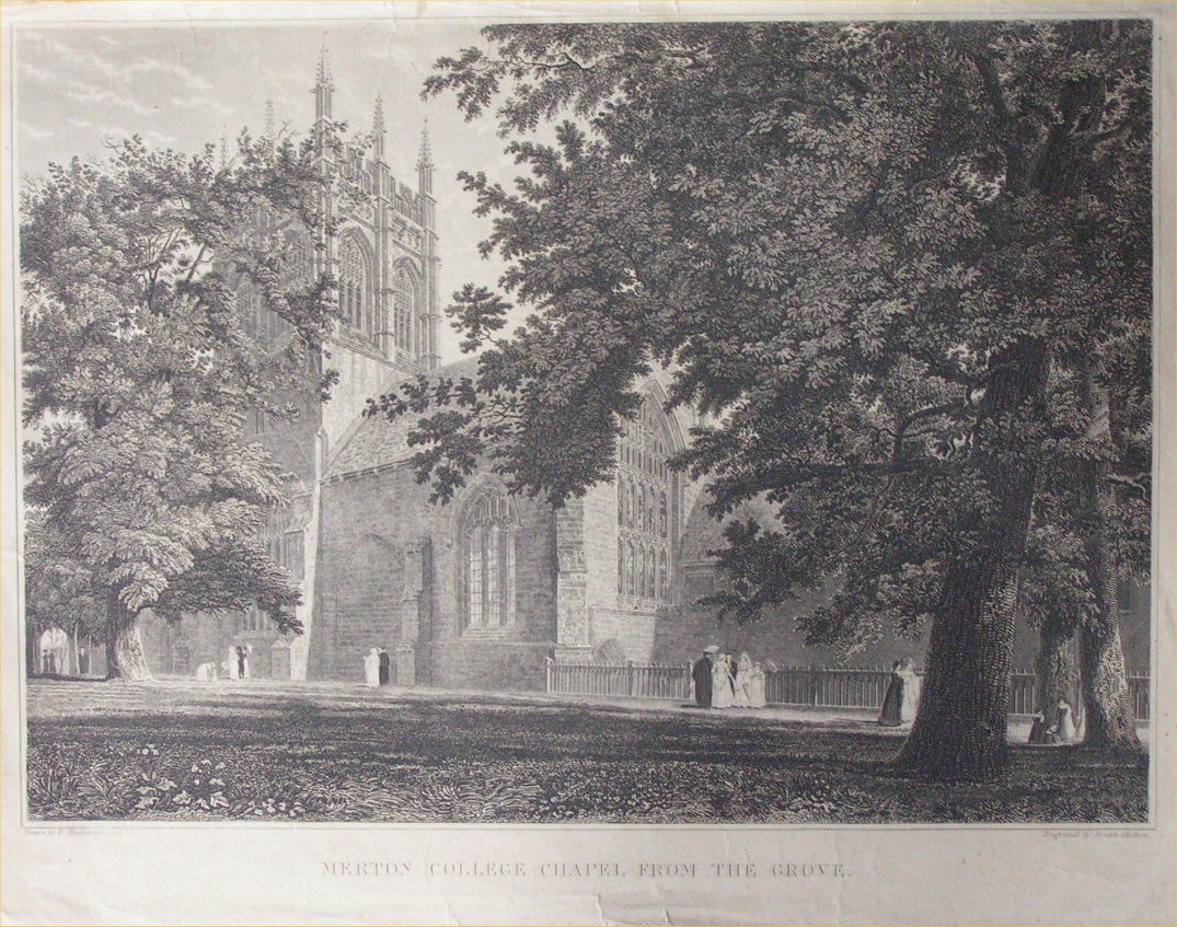 Print - Merton College Chapel from the Grove - Skelton