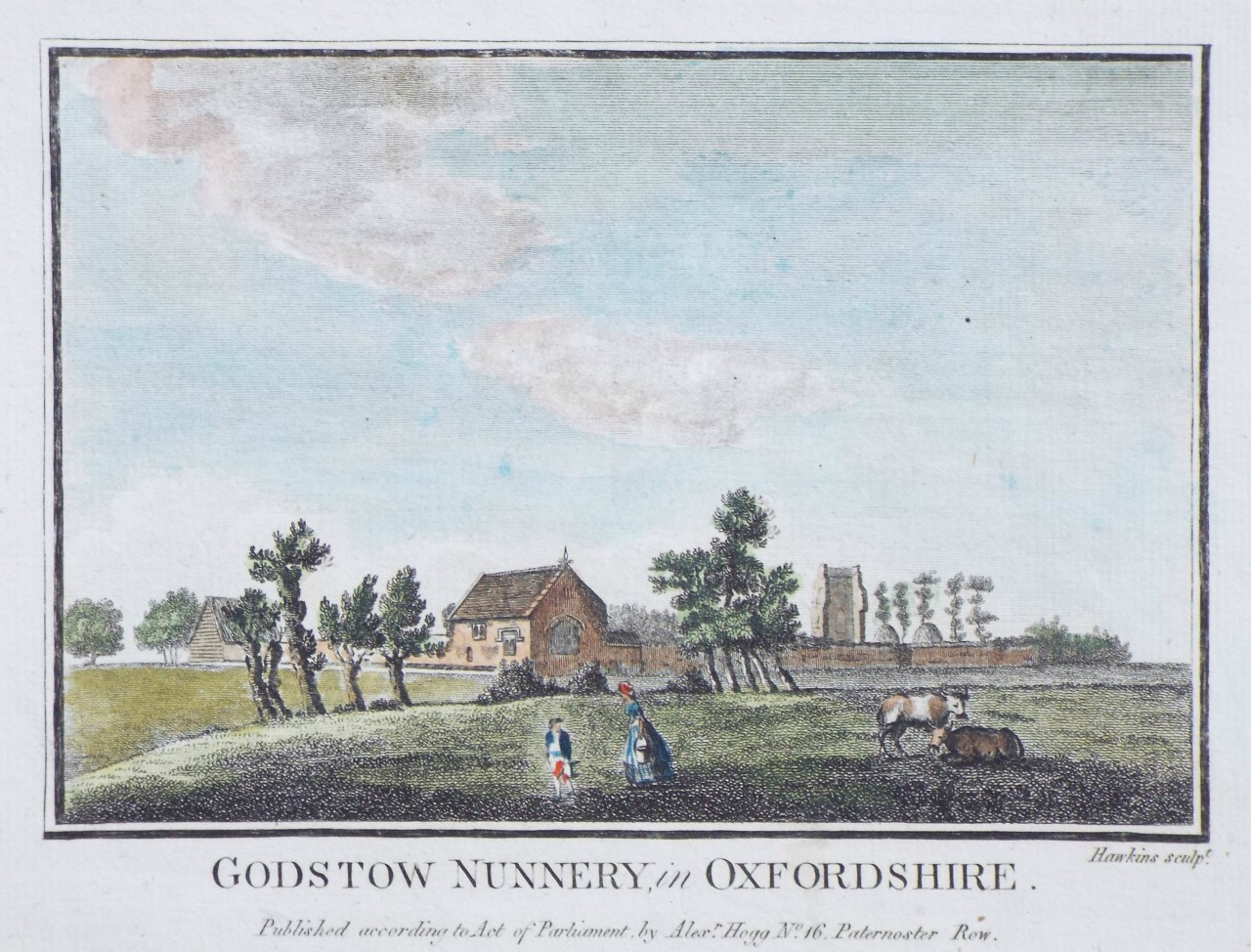 Print - Godstow Nunnery, in Oxfordshire. - 