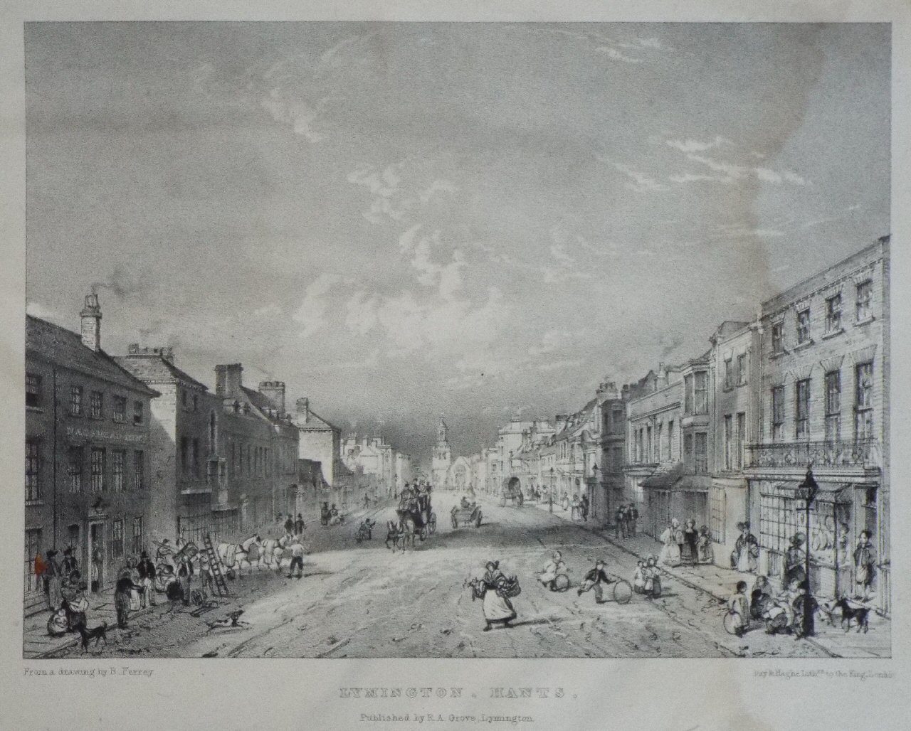 Lithograph - Lymington, Hants. - Haghe