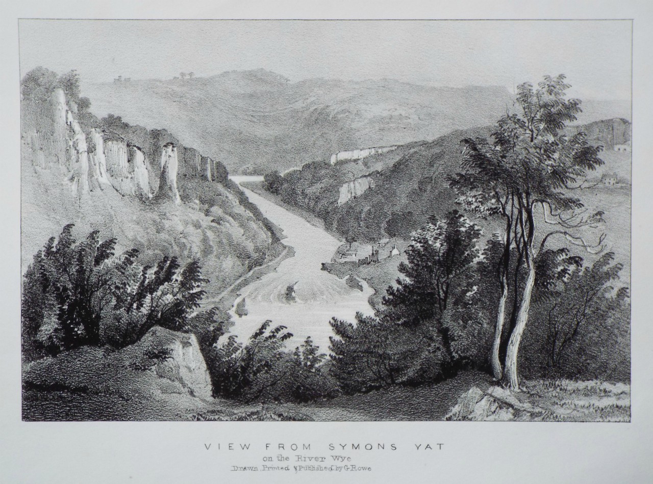 Lithograph - View from Symons Yat on the River Wye - Rowe