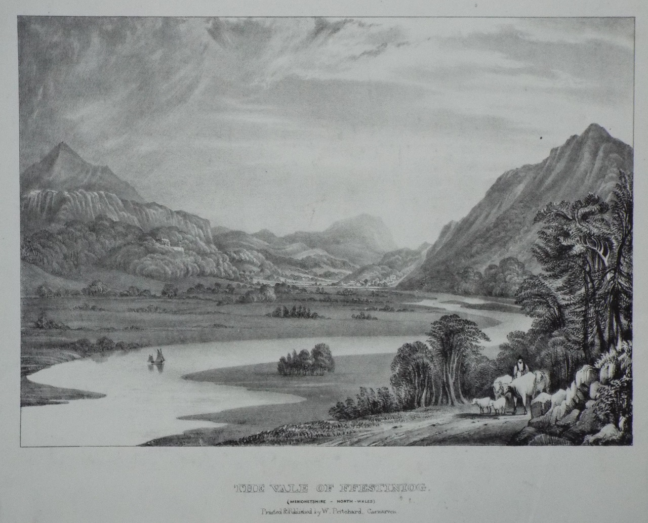 Lithograph - The Vale of Festiniog. (Merionethshire - North Wales)