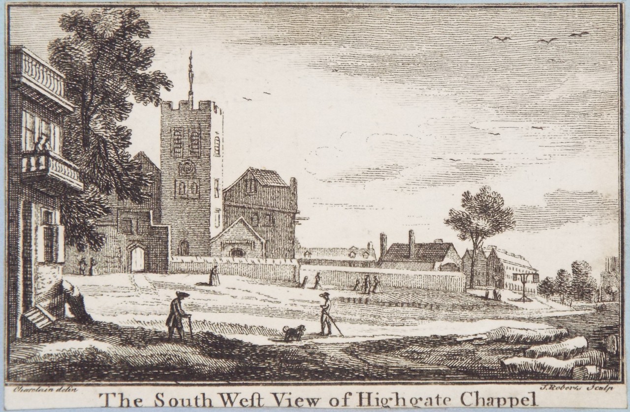 Print - The South West View of Highgate Chappel - Roberts