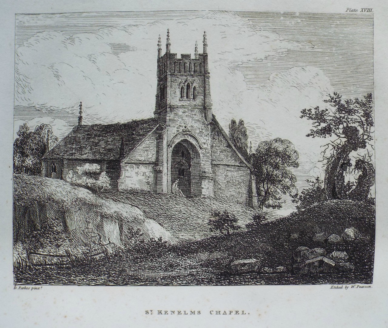 Etching - St. Kenelms Chapel. - Pearson