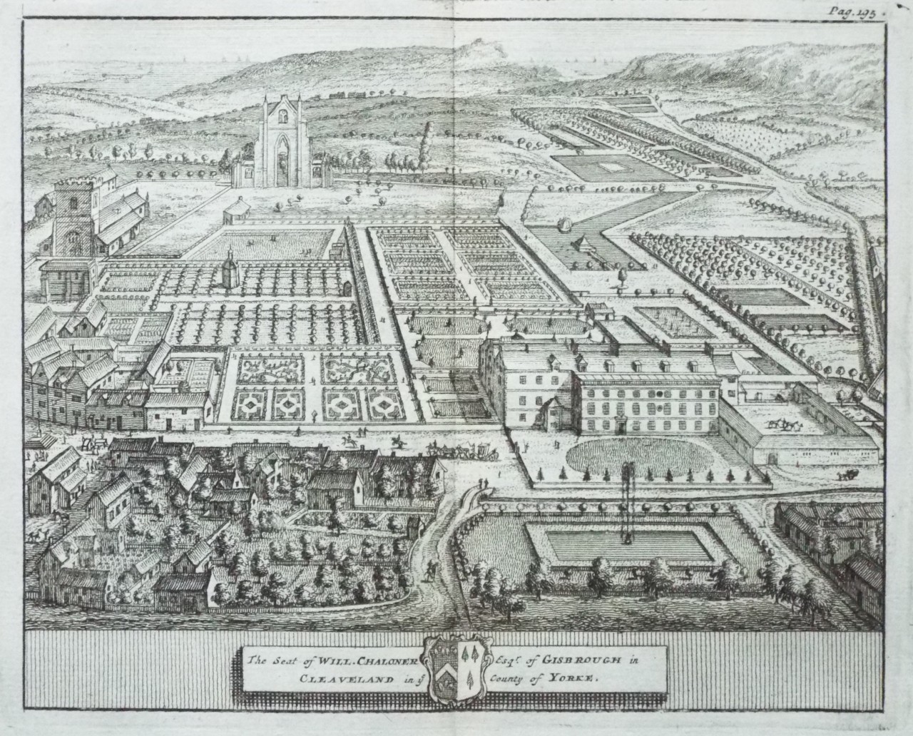 Print - The Seat of Will. Chaloner Esqr. of Gisbrough in Cleaveland in ye County of Yorke.