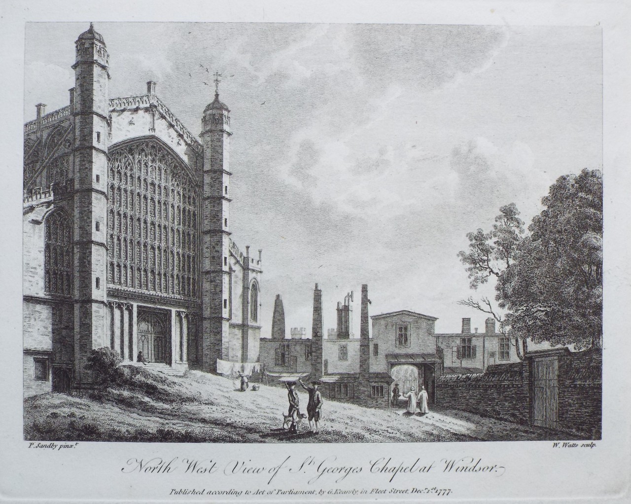 Print - North West View of St. Georges Chapel at Windsor. - Watts