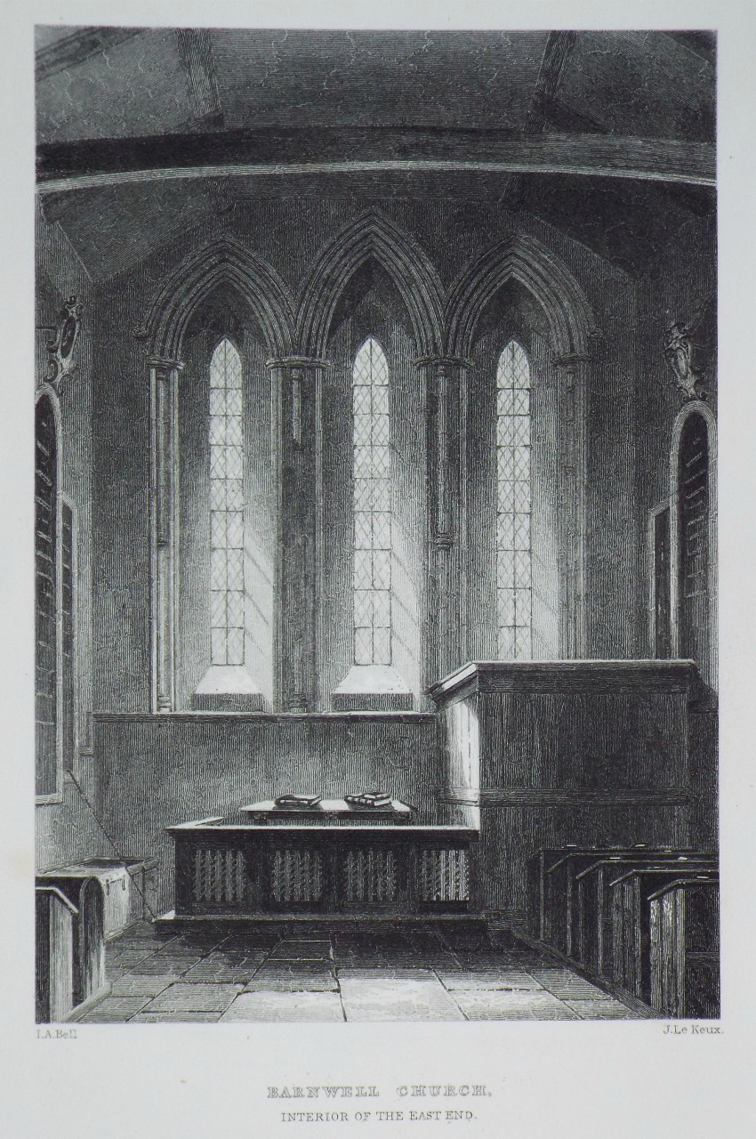 Print - Barnwell Church. Interior of the East End. - Le