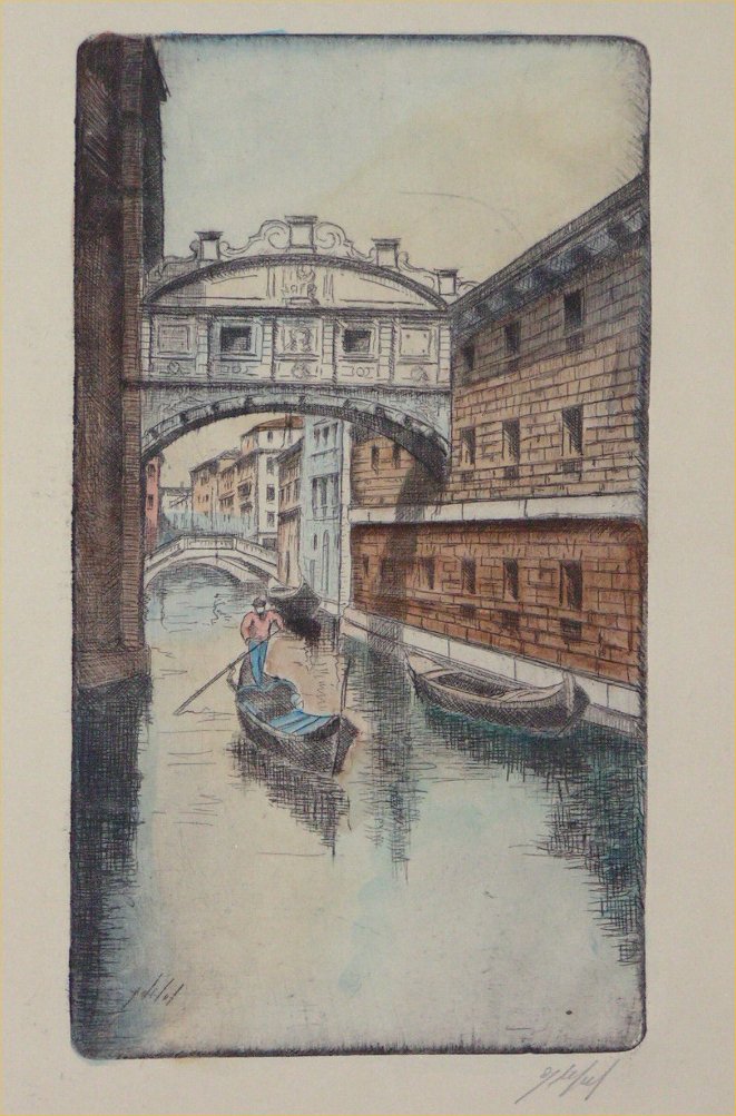 Etching - The Bridge of Sighs, Venice