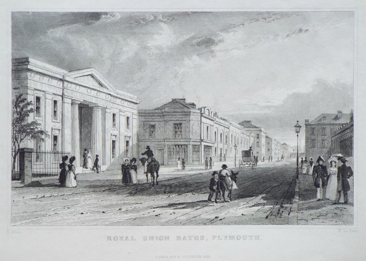 Print - Royal Union Baths, Plymouth. - Le