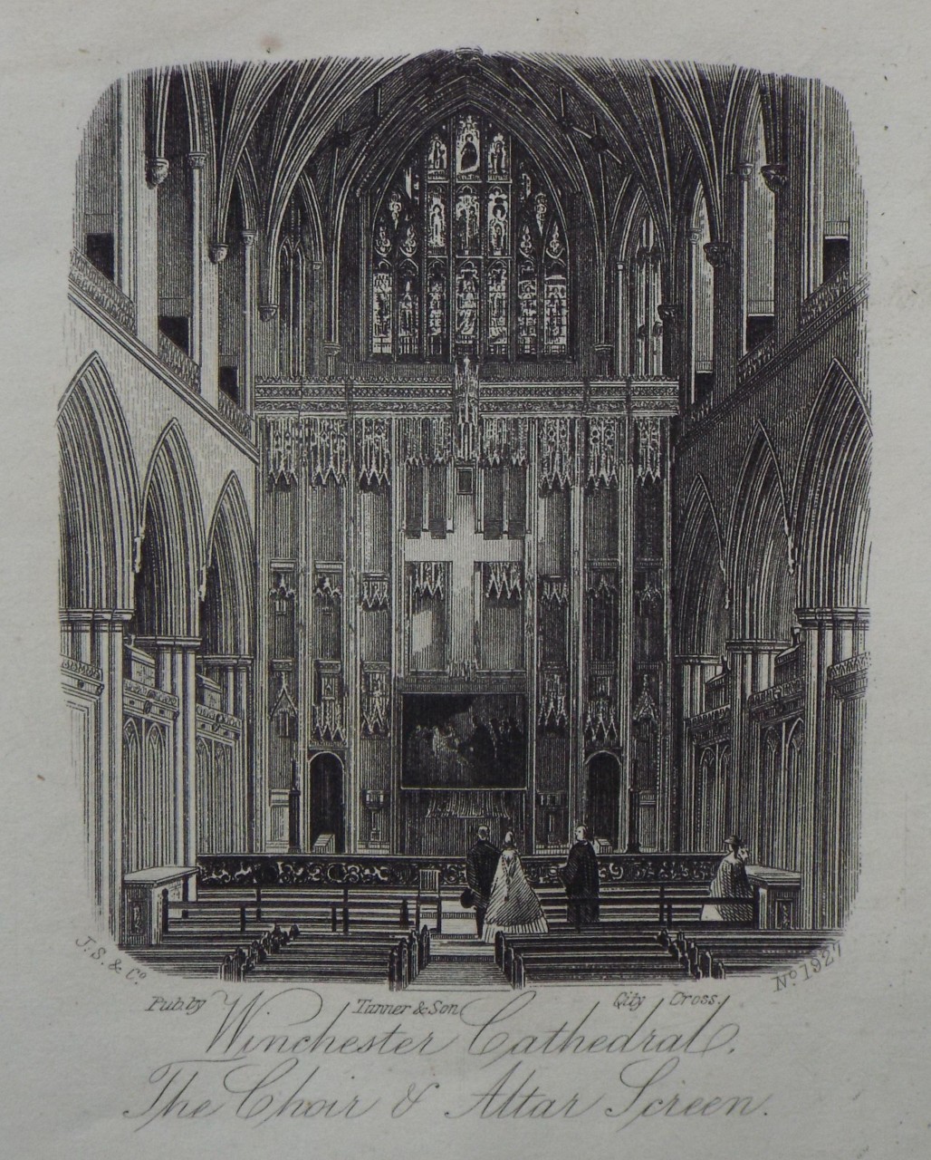 Steel Vignette - Winchester Cathedral, the Choir & Altar Screen. - J