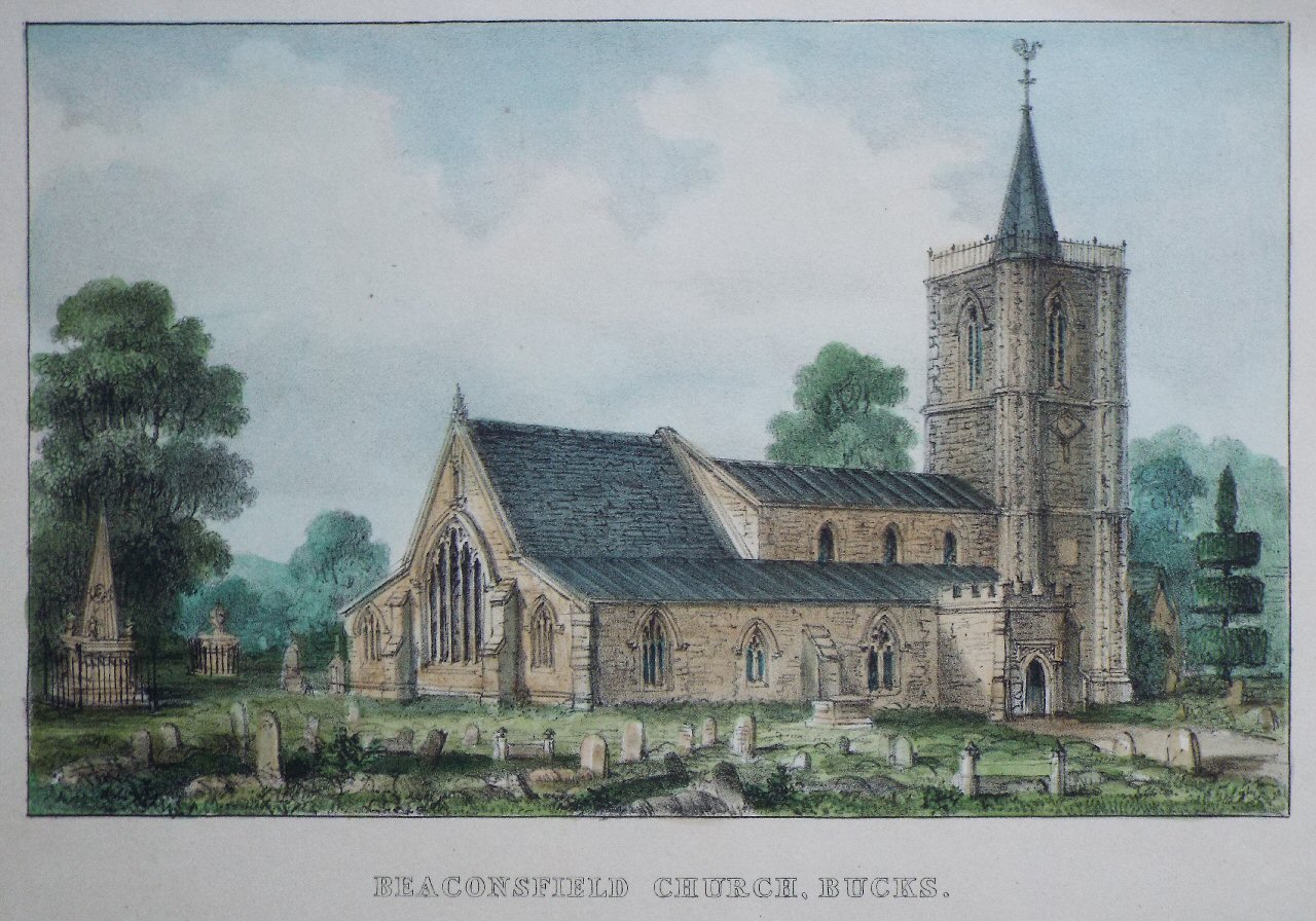 Lithograph - Beaconsfield Church, Bucks.