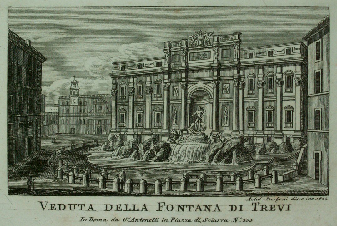 Print - Veduta della Fontana di Trevi - Parboni