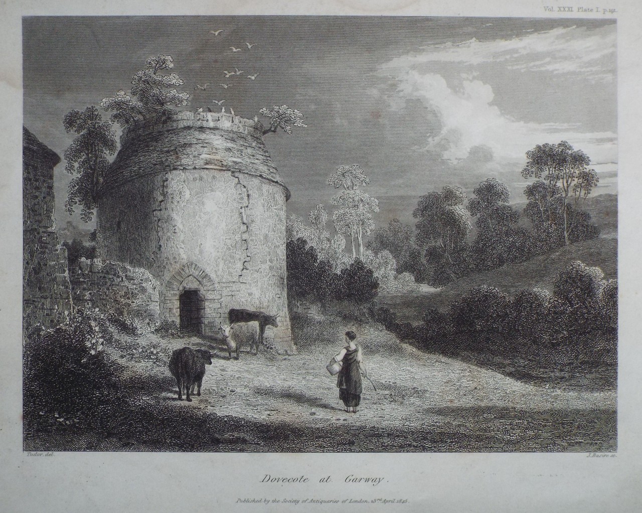 Print - Dovecote at Garway - Basire