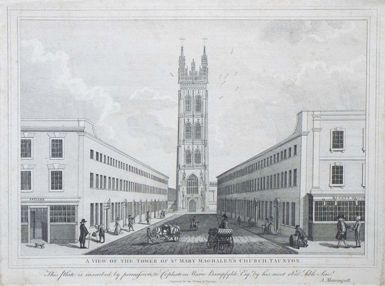 Print - A View of the Tower of St. Mary Magdalen's Church, Taunton.