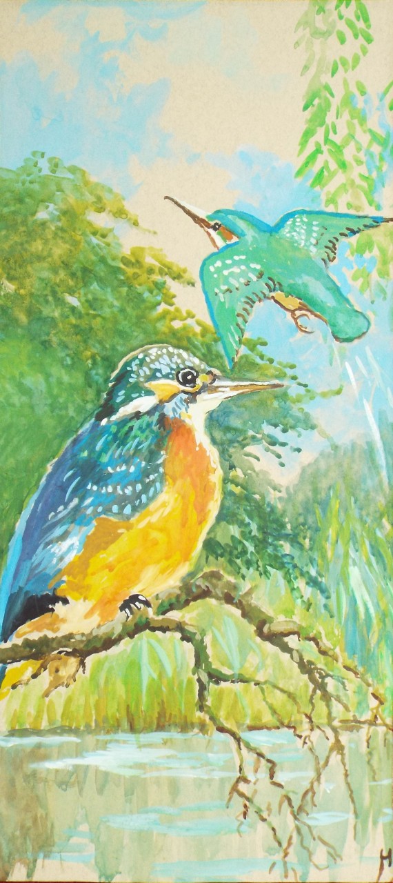 Watercolour - Kingfishers
